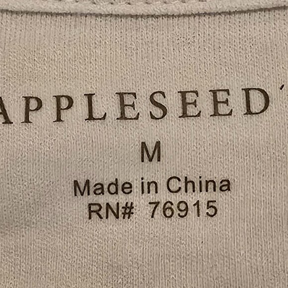 APPLESEEDS (MED) Crisp White 3/4 Sleeve w Embroidered Stitching - Picture 7 of 8